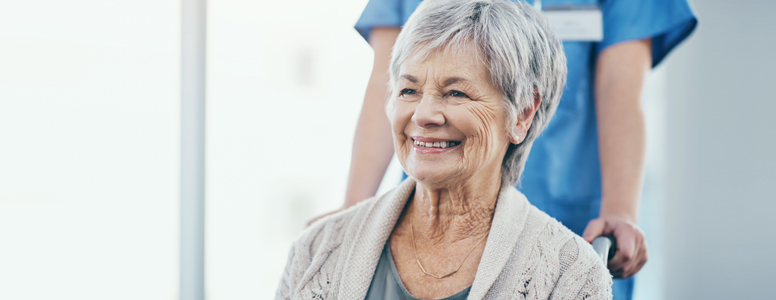 Woman in wheelchair